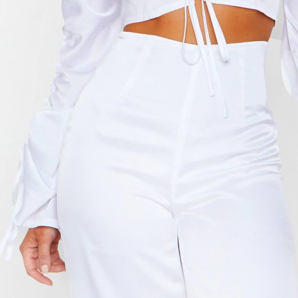 PrettyLittleThing Pants - NWT PrettyLittleThing Sheer White Wide Leg Pants